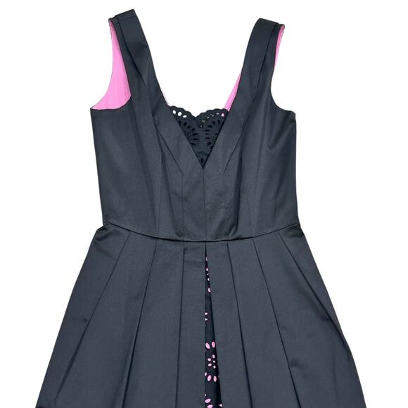 Diane von Furstenberg Black Satin Cocktail Fit & Flare Mini Dress - Picture 3 of 7